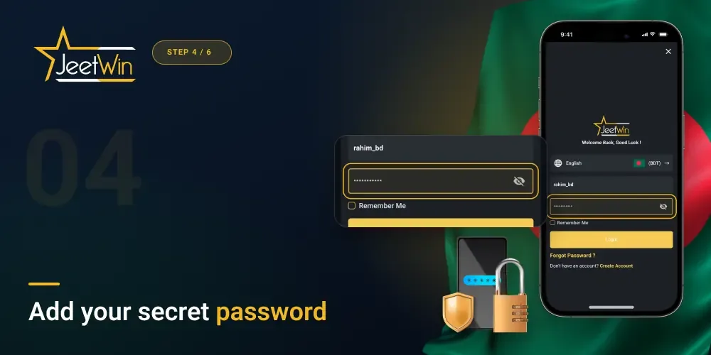 Enter password in field Jeetwin Bangladesh