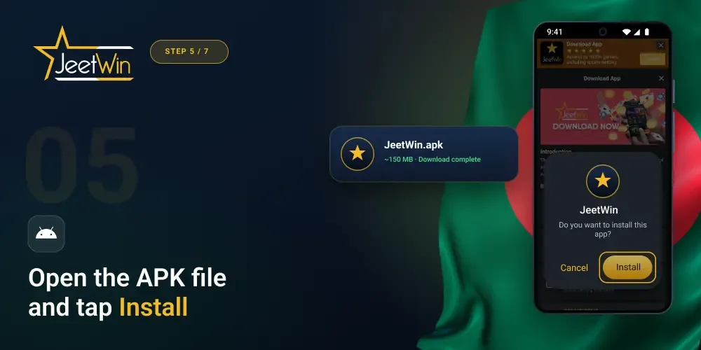 Open the Jeetwin APK file and start to install
