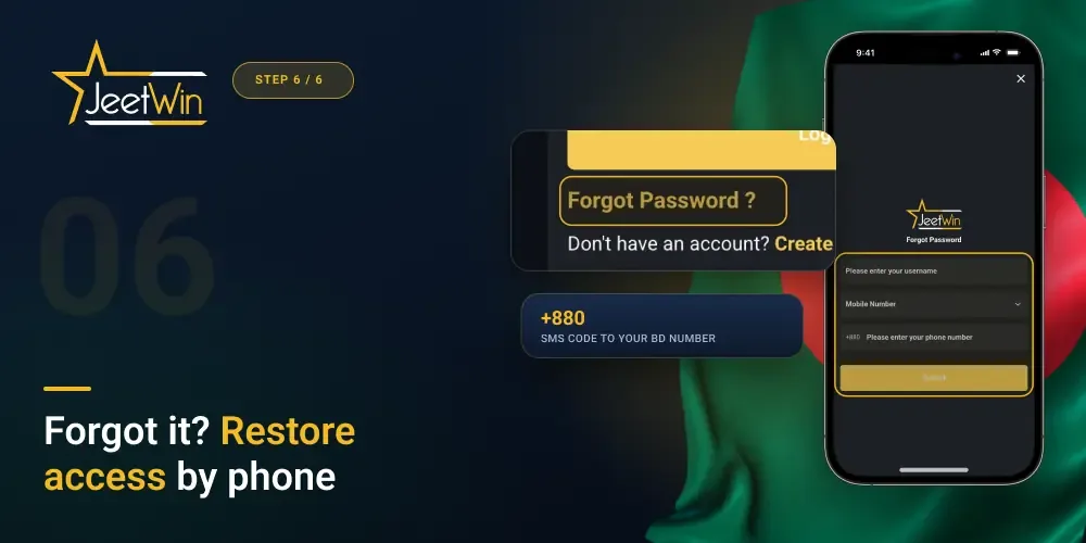 Recover Password if you forgot via Jeetwin