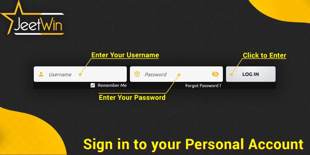 Step-by-step instructions on how to sign in to your account at JeetWin