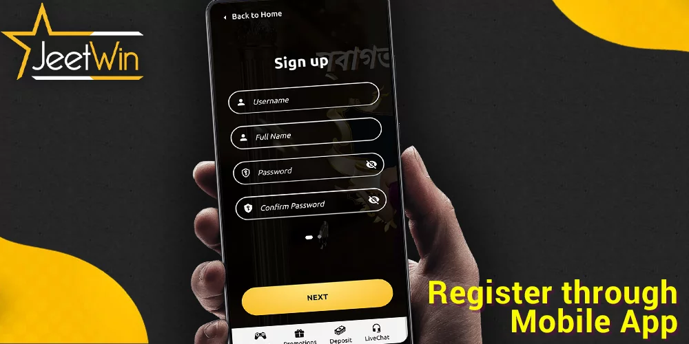 Jeetwin মোবাইল অ্যাপের মাধ্যমে কীভাবে নিবন্ধন করবেন সে সম্পর্কে ধাপে ধাপে নির্দেশাবলী