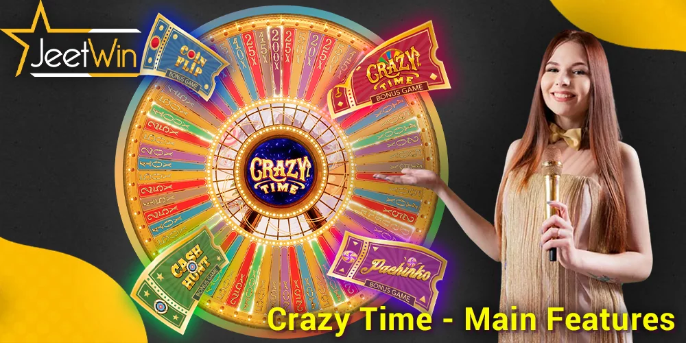 The main characteristics of the Crazy Time game at JeetWin