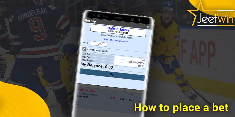 step-by-step instructions on how to start betting on Ice Hockey at JeetWin