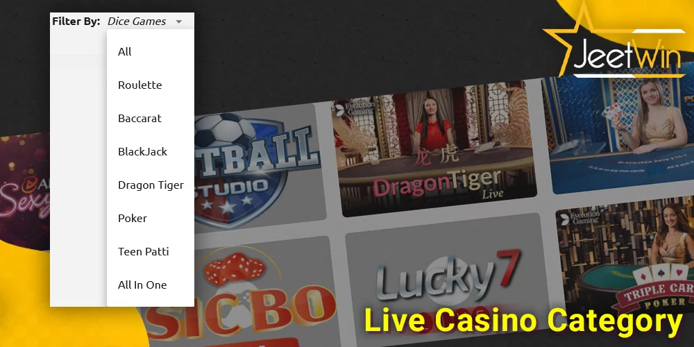 Live casino JeetWin category