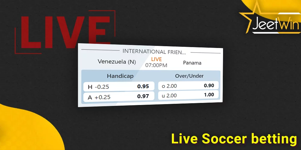 Live Soccer betting at JeetWin