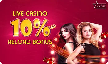 10% Live Casino Reload Bonus at JeetWin
