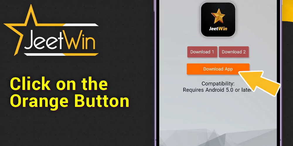 Click the orange button to start downloading the JeetWin app