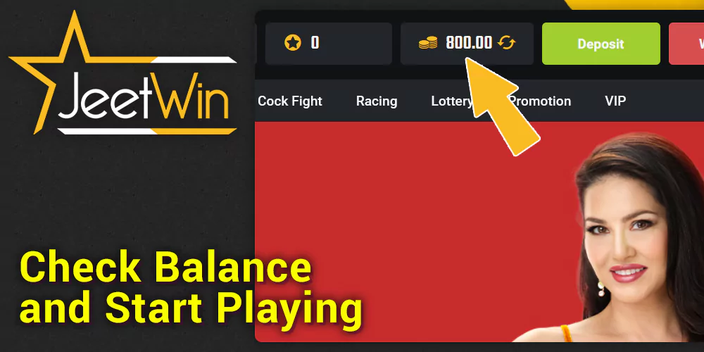 Check your balance and start playing on Jeetwin