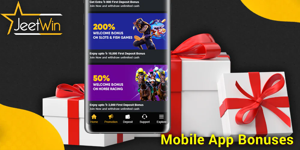 Bonuses and promotions at JeetWin mobile app