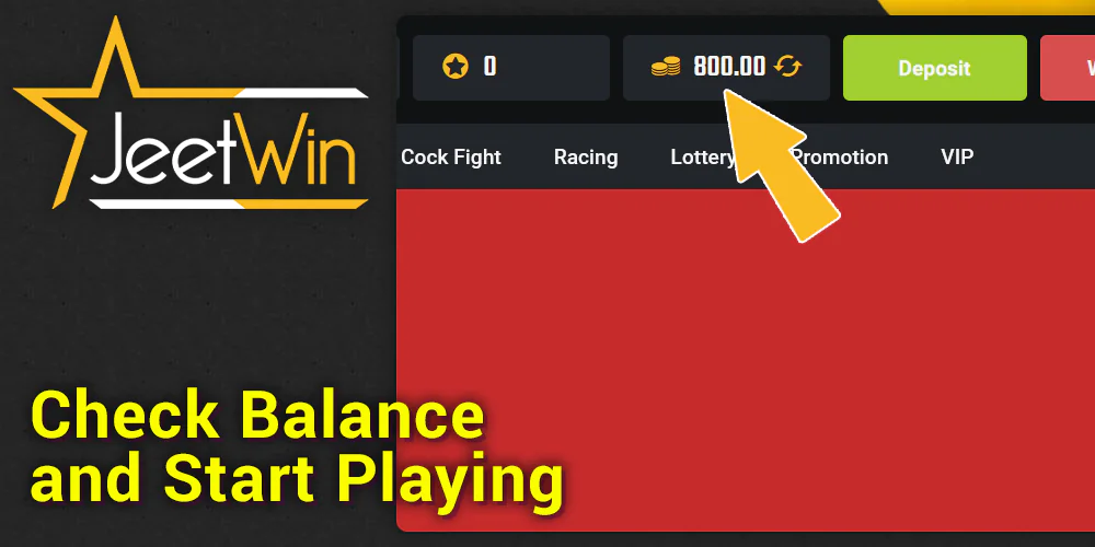 Check your balance and start playing on Jeetwin